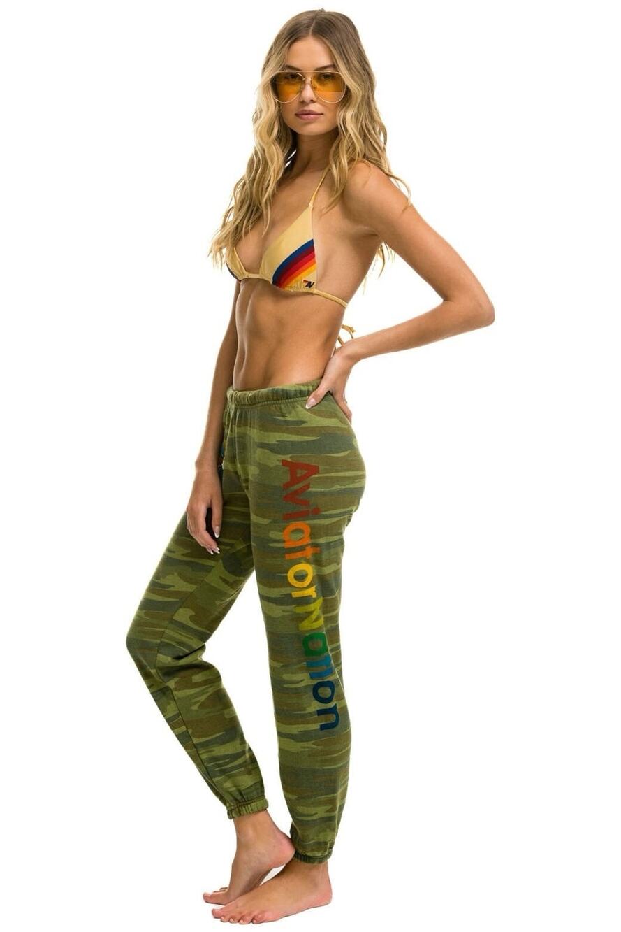 Nwot AVIATOR NATION Sweatpants Large Camo Logo Venice CA Spellout Jogger